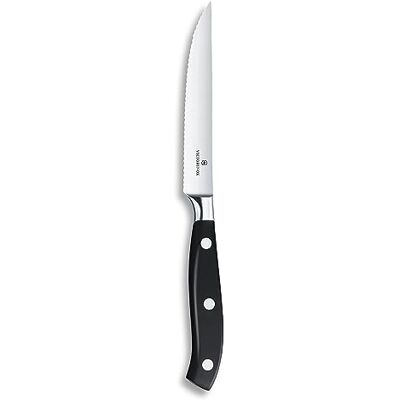 Victorinox , coltello da bistecca Grand Maître con lama seghettata da 12 cm, in confezione regalo, nero Victorinox , coltello da bistecca Grand Maître con lama seghettata da 12 cm, in confezione regalo, nero