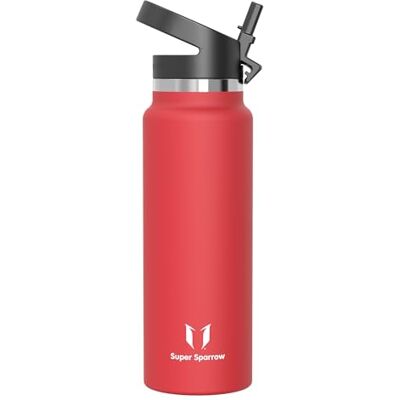 Super Sparrow Sparrow Borraccia Termica con Cannuccia 0.5L/0.75L/1L Borracce Acciaio Inox Bottiglia Senza BPA & Perdite -Lavastoviglie, Caldo & Freddo, Scuola, Sport -SwivelSip Borraccia Tappo Cannuccia Super Sparrow Sparrow Borraccia Termica con Cannuccia 0.5L/0.75L/1L Borracce Acciaio Inox Bottiglia Senza BPA & Perdite -Lavastoviglie, Caldo & Freddo, Scuola, Sport -SwivelSip Borraccia Tappo Cannuccia