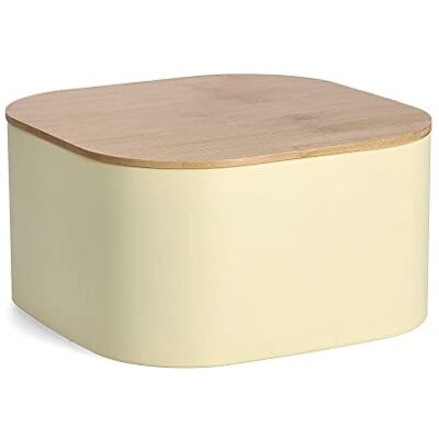 Zeller Contenitore per il pane con coperchio in bambù, dimensioni: ca. 26,5 x 26,5 x 14,5 cm, colore: Giallo Zeller Contenitore per il pane con coperchio in bambù, dimensioni: ca. 26,5 x 26,5 x 14,5 cm, colore: Giallo