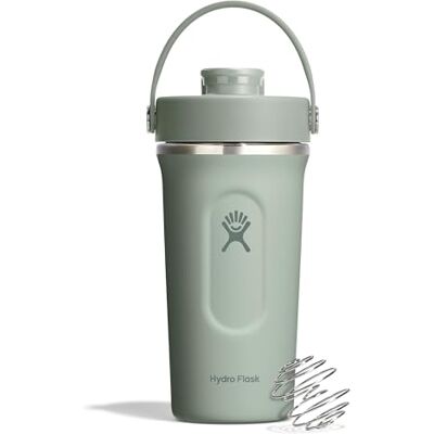 Hydro Flask Insulated Stainless Steel Shaker Bottle 710 ml (24 oz) Beccuccio a Chiusura Ermetica Flip Chug – Per Frullati Proteici e Integratori – Sfera Frusta – Freddo per 24 Ore Agave Hydro Flask Insulated Stainless Steel Shaker Bottle 710 ml (24 oz) Beccuccio a Chiusura Ermetica Flip Chug – Per Frullati Proteici e Integratori – Sfera Frusta – Freddo per 24 Ore Agave