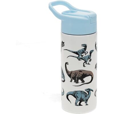 Rex Borraccia Dino in acciaio inox con tappo a bottone, manico per circa 500 ml Rex Borraccia Dino in acciaio inox con tappo a bottone, manico per circa 500 ml