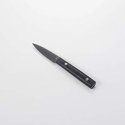 KAI Michel BRAS Quotidien Coltello da ufficio No.1 con lama da 7,5 cm lama universale rivestita in titanio in acciaio A8 legno Pakka nero Made in Japan KAI Michel BRAS Quotidien Coltello da ufficio No.1 con lama da 7,5 cm lama universale rivestita in titanio in acciaio A8 legno Pakka nero Made in Japan