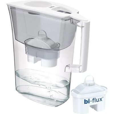 Laica Prime Line Caraffa Filtrante Grande Capacità di 3L Bianca Timer Digitale 1 Filtro bi-flux Incluso, Preserva i Sali Minerali Utili all'Organismo e Riduce Cloro Made in Italy Laica Prime Line Caraffa Filtrante Grande Capacità di 3L Bianca Timer Digitale 1 Filtro bi-flux Incluso, Preserva i Sali Minerali Utili all'Organismo e Riduce Cloro Made in Italy