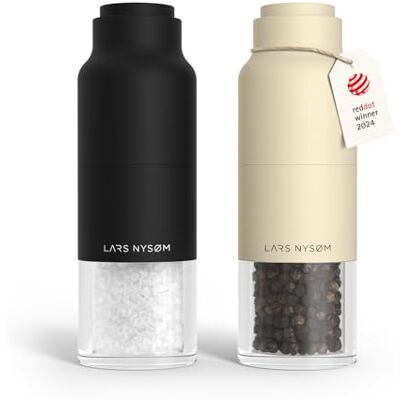LARS NYSØM Set di Macina Sale e Pepe Set Macinasale e Macinapepe Manuale Set di Macinini per Sale e Pepe in Acciaio Inox con Macina Regolabile Macinino per Pepe e Sale Manuale Bottiglia Design LARS NYSØM Set di Macina Sale e Pepe Set Macinasale e Macinapepe Manuale Set di Macinini per Sale e Pepe in Acciaio Inox con Macina Regolabile Macinino per Pepe e Sale Manuale Bottiglia Design