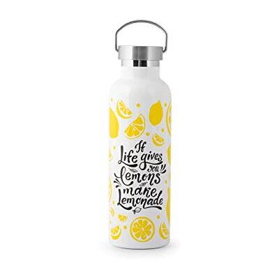 H&H Bottiglia Termica Inox 18/10, Decoro Limoni, 0,75cl H&H Bottiglia Termica Inox 18/10, Decoro Limoni, 0,75cl