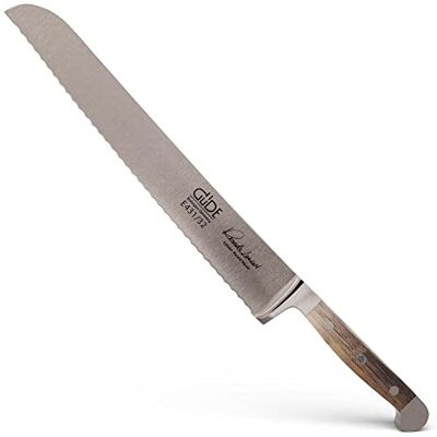 Güde Solingen Coltello da pane forgiato, 32 cm, legno di quercia di botte, ALPHA-FASSEICHE doppio collarino, fatto a mano in Germania Güde Solingen Coltello da pane forgiato, 32 cm, legno di quercia di botte, ALPHA-FASSEICHE doppio collarino, fatto a mano in Germania