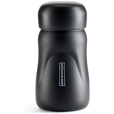 Miquelrius Bottiglia isotermica, Misura Ø70 x 145 mm, Capacità 260 ml, Chiusura ermetica a vite, Bottiglia in acciaio inox senza BPA, Colore Nero Miquelrius Bottiglia isotermica, Misura Ø70 x 145 mm, Capacità 260 ml, Chiusura ermetica a vite, Bottiglia in acciaio inox senza BPA, Colore Nero