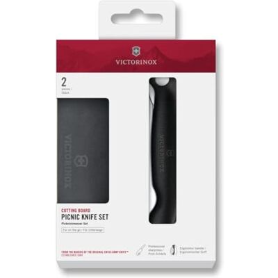 Victorinox Swiss Classic Coltello da Picnic Pieghevole con Tagliere, Nero Victorinox Swiss Classic Coltello da Picnic Pieghevole con Tagliere, Nero