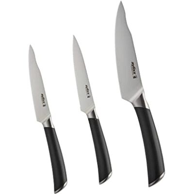 zyliss Comfort Pro Set di 3 Coltelli da Cucina Professionale, Acciaio Inossidabile Tedesco, Maniglia Nera, Coltello da Cucina Professionale, Lavabili in Lavastoviglie zyliss Comfort Pro Set di 3 Coltelli da Cucina Professionale, Acciaio Inossidabile Tedesco, Maniglia Nera, Coltello da Cucina Professionale, Lavabili in Lavastoviglie