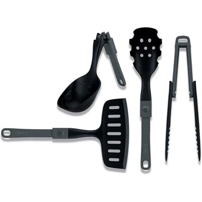 Lifeventure Set di utensili da cucina pieghevoli, 4 pezzi, kit da cucina da campeggio con mestolo, spatola, cucchiaio e pinze, resistente al calore fino a 180 gradi, ideale per escursioni, pesca Lifeventure Set di utensili da cucina pieghevoli, 4 pezzi, kit da cucina da campeggio con mestolo, spatola, cucchiaio e pinze, resistente al calore fino a 180 gradi, ideale per escursioni, pesca