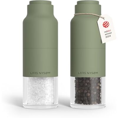 LARS NYSØM Set di Macina Sale e Pepe Set Macinasale e Macinapepe Manuale Set di Macinini per Sale e Pepe in Acciaio Inox con Macina Regolabile Macinino per Pepe e Sale Manuale Bottiglia Design LARS NYSØM Set di Macina Sale e Pepe Set Macinasale e Macinapepe Manuale Set di Macinini per Sale e Pepe in Acciaio Inox con Macina Regolabile Macinino per Pepe e Sale Manuale Bottiglia Design