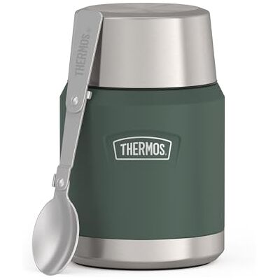 Thermos ICON Food Jar 0,47 l, verde opaco/foresta, contenitore per cibo 470 ml, in acciaio inox 18/8 a doppia parete, mantiene caldo e freddo, con cucchiaio pieghevole, fondo antiscivolo, Thermos ICON Food Jar 0,47 l, verde opaco/foresta, contenitore per cibo 470 ml, in acciaio inox 18/8 a doppia parete, mantiene caldo e freddo, con cucchiaio pieghevole, fondo antiscivolo,