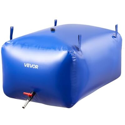 VEVOR Sacca di Stoccaggio dell'Acqua, Capacità 400 L, Contenitore per Acque Dolci Portatile, Serbatoio di Stoccaggio di Emergenza per Acque in PVC a Prova di Perdite e Antistrappo per Camper VEVOR Sacca di Stoccaggio dell'Acqua, Capacità 400 L, Contenitore per Acque Dolci Portatile, Serbatoio di Stoccaggio di Emergenza per Acque in PVC a Prova di Perdite e Antistrappo per Camper