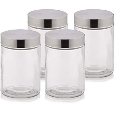 kela Barattoli di vetro con coperchio BERA, 4 pezzi, barattolo di vetro da 1,2 L, contenitori per la preparazione dei pasti, set di barattoli di vetro rotondi, contenitori di vetro con coperchio kela Barattoli di vetro con coperchio BERA, 4 pezzi, barattolo di vetro da 1,2 L, contenitori per la preparazione dei pasti, set di barattoli di vetro rotondi, contenitori di vetro con coperchio