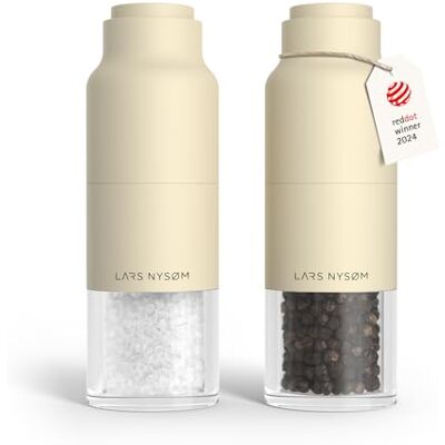 LARS NYSØM Set di Macina Sale e Pepe Set Macinasale e Macinapepe Manuale Set di Macinini per Sale e Pepe in Acciaio Inox con Macina Regolabile Macinino per Pepe e Sale Manuale Bottiglia Design LARS NYSØM Set di Macina Sale e Pepe Set Macinasale e Macinapepe Manuale Set di Macinini per Sale e Pepe in Acciaio Inox con Macina Regolabile Macinino per Pepe e Sale Manuale Bottiglia Design