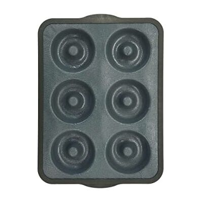 Zenker 685539 Stampo per ciambelle in silicone fibra di vetro, piastra 6 ciambelle, stampo per ciambelle al forno, silicone, fibra di vetro, nylon, grigio, 36 x 26 x 3 cm, nero Zenker 685539 Stampo per ciambelle in silicone fibra di vetro, piastra 6 ciambelle, stampo per ciambelle al forno, silicone, fibra di vetro, nylon, grigio, 36 x 26 x 3 cm, nero