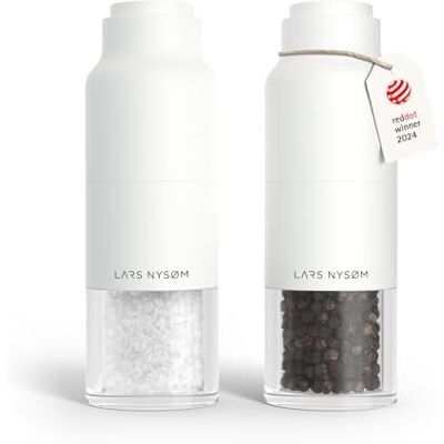 LARS NYSØM Set di Macina Sale e Pepe Set Macinasale e Macinapepe Manuale Set di Macinini per Sale e Pepe in Acciaio Inox con Macina Regolabile Macinino per Pepe e Sale Manuale Bottiglia Design LARS NYSØM Set di Macina Sale e Pepe Set Macinasale e Macinapepe Manuale Set di Macinini per Sale e Pepe in Acciaio Inox con Macina Regolabile Macinino per Pepe e Sale Manuale Bottiglia Design