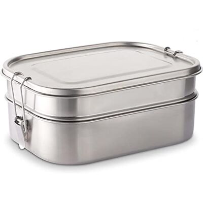 Weis - Doppia Scatola Pranzo In Acciaio - Acciaio - 1+1,25 L - Lunch Box Weis - Doppia Scatola Pranzo In Acciaio - Acciaio - 1+1,25 L - Lunch Box