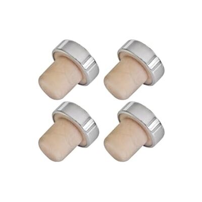 FMprofessional .0 Set da 4 Tappi per Bottiglie, Argento FMprofessional .0 Set da 4 Tappi per Bottiglie, Argento