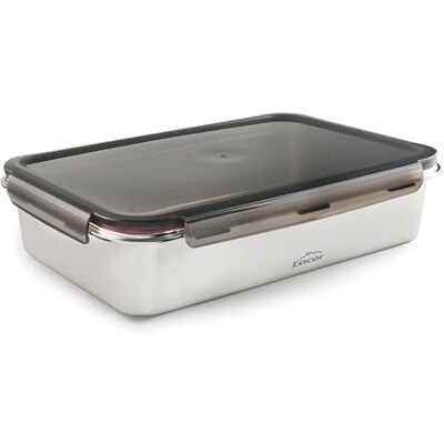LACOR Ecoinox Pro Tupper ermetico, 5 L, Acciaio Acciaio Inox 18... Realizzato in acciaio inossidabile alimentare; alta resistenza alla corrosione e usura quotidiana in cucina LACOR Ecoinox Pro Tupper ermetico, 5 L, Acciaio Acciaio Inox 18... Realizzato in acciaio inossidabile alimentare; alta resistenza alla corrosione e usura quotidiana in cucina