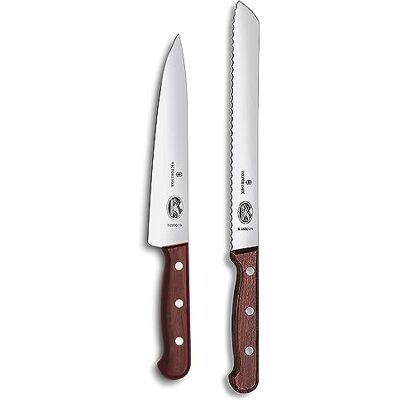 Victorinox Set da cucina in legno, set di coltelli da 2 pezzi, coltello da pane, coltello da intaglio, extra affilato, elegante manico in legno, marrone Victorinox Set da cucina in legno, set di coltelli da 2 pezzi, coltello da pane, coltello da intaglio, extra affilato, elegante manico in legno, marrone