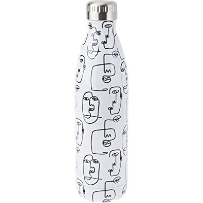 H&H Bottiglia Termica Inox 18/10, Decoro Bianco e Nero, Lt 0,75 H&H Bottiglia Termica Inox 18/10, Decoro Bianco e Nero, Lt 0,75