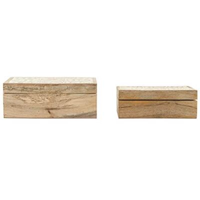 Creative Misc Contenitore per alimenti, 100% legno, bianco, set di 2 misure Creative Misc Contenitore per alimenti, 100% legno, bianco, set di 2 misure