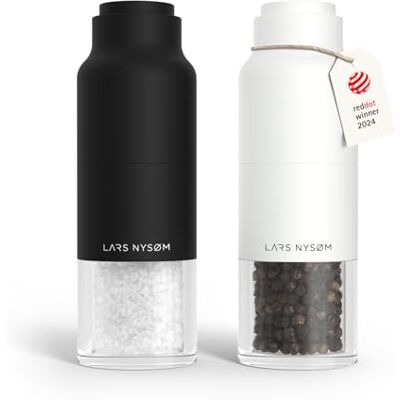 LARS NYSØM Set di Macina Sale e Pepe Set Macinasale e Macinapepe Manuale Set di Macinini per Sale e Pepe in Acciaio Inox con Macina Regolabile Macinino per Pepe e Sale Manuale Bottiglia Design LARS NYSØM Set di Macina Sale e Pepe Set Macinasale e Macinapepe Manuale Set di Macinini per Sale e Pepe in Acciaio Inox con Macina Regolabile Macinino per Pepe e Sale Manuale Bottiglia Design