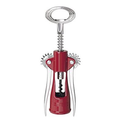 H&H Premier Levatappi a 2 Leve in Metallo Rosso, Cavatappi Manuale in Acciaio, Apribottiglie per Vino, 9x5x2,5 cm H&H Premier Levatappi a 2 Leve in Metallo Rosso, Cavatappi Manuale in Acciaio, Apribottiglie per Vino, 9x5x2,5 cm