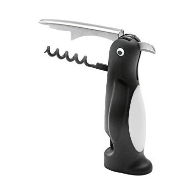 Weis Vino Cameriere cavatappi Pinguino, in Acciaio Inox, 3.2 x 4.5 x 12 cm, Colore: Nero/Argento Weis Vino Cameriere cavatappi Pinguino, in Acciaio Inox, 3.2 x 4.5 x 12 cm, Colore: Nero/Argento