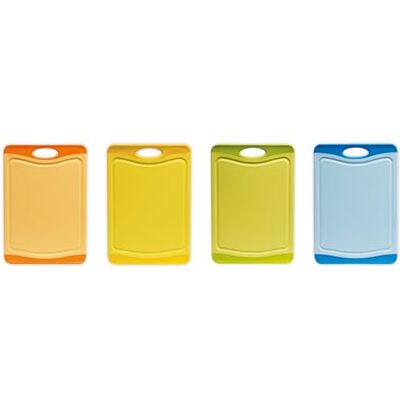 Excelsa Security Tagliere Antibatterico Plastica, Arancio/Giallo/Verde/Azzurro, 29 x 20 x 2 cm Excelsa Security Tagliere Antibatterico Plastica, Arancio/Giallo/Verde/Azzurro, 29 x 20 x 2 cm
