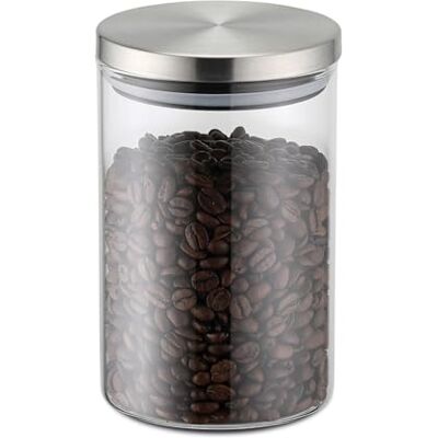 Weis Barattolo Contenitore Ermetico in Acciaio INOX e Vetro Borosilicato, 800 ml, Dimensioni: 10 x 10 x 15,5 cm, Colore: Argento Weis Barattolo Contenitore Ermetico in Acciaio INOX e Vetro Borosilicato, 800 ml, Dimensioni: 10 x 10 x 15,5 cm, Colore: Argento
