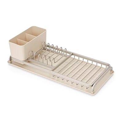 Brabantia Scolapiatti da lavello compatto SinkSide (Soft Beige), Scolapiatti da appoggio con cestello portaposate rimovibile, Porta posate dal design elegante per scolare stoviglie e accessori cucina Brabantia Scolapiatti da lavello compatto SinkSide (Soft Beige), Scolapiatti da appoggio con cestello portaposate rimovibile, Porta posate dal design elegante per scolare stoviglie e accessori cucina