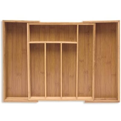Relaxdays Portaposate Cassetto, Regolabile, Divisore Alto in Bambù, 6,5 x 38 x 35,5 cm, Organizer da Cucina, naturale Relaxdays Portaposate Cassetto, Regolabile, Divisore Alto in Bambù, 6,5 x 38 x 35,5 cm, Organizer da Cucina, naturale