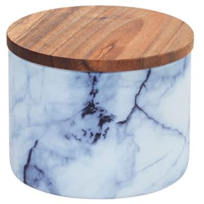 Wenko Barattolo Mio, barattolo in vetro borosilicato effetto marmo blu/bianco con coperchio ermetico in legno d’acacia marrone certificato FSC, 0.5 l, Ø 11 x 8.5 cm Wenko Barattolo Mio, barattolo in vetro borosilicato effetto marmo blu/bianco con coperchio ermetico in legno d’acacia marrone certificato FSC, 0.5 l, Ø 11 x 8.5 cm