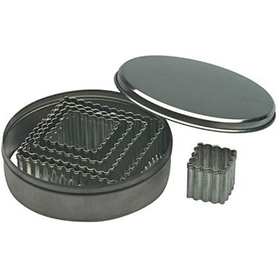 PIAZZA Set da 5 Tagliabiscotti Formine a Quadrato Festonato in Latta per Pasta, Torte, Biscotti, Pasticceria PIAZZA Set da 5 Tagliabiscotti Formine a Quadrato Festonato in Latta per Pasta, Torte, Biscotti, Pasticceria