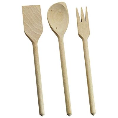 Excelsa Real Wood Set 3 Utensili Cucina, Legno, Marrone, 30x5.5x1.5 cm Excelsa Real Wood Set 3 Utensili Cucina, Legno, Marrone, 30x5.5x1.5 cm
