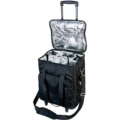 Koala Borsa frigo portatile con ruote per 6 bottiglie, borsa termica isolante con carrello, maniglie rinforzate e tasca Koala Borsa frigo portatile con ruote per 6 bottiglie, borsa termica isolante con carrello, maniglie rinforzate e tasca