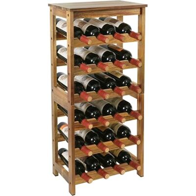 Relaxdays Portabottiglie per Vino 24 Bottiglie in Legno di Acacia, Misure 82x36x24 cm, Naturale Relaxdays Portabottiglie per Vino 24 Bottiglie in Legno di Acacia, Misure 82x36x24 cm, Naturale