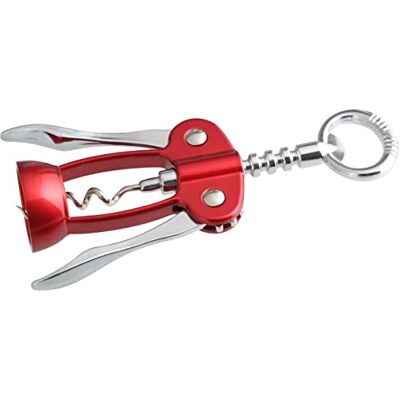 Fackelmann Cavatappi a Leva, Acciaio, Rosso/Argento Fackelmann Cavatappi a Leva, Acciaio, Rosso/Argento