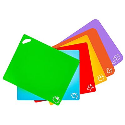 Set di Taglieri in Plastica Cucina - 6 Pezzi Professionali - Tagliere Flessibile - Set di Taglieri Colorati Set di Taglieri in Plastica Cucina - 6 Pezzi Professionali - Tagliere Flessibile - Set di Taglieri Colorati