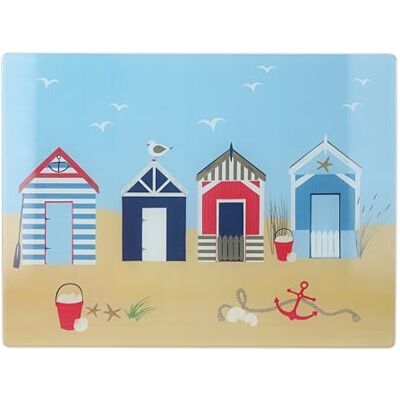 Creative Coastal Glass Work Surface Protector, tagliere multifunzionale in vetro temperato, tagliere con design marittimo, 40 x 30 cm Creative Coastal Glass Work Surface Protector, tagliere multifunzionale in vetro temperato, tagliere con design marittimo, 40 x 30 cm