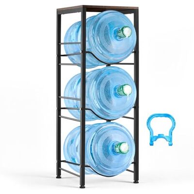 VEVOR Portaboccioni da Ufficio, Struttura per Borracce 4 Livelli, per Bottiglie da 11 L e 19 L Max 3, con Ripiano Portaoggetti, Smontabile, Colore Nero e Marrone, per Rifornimento di Acqua Potabile VEVOR Portaboccioni da Ufficio, Struttura per Borracce 4 Livelli, per Bottiglie da 11 L e 19 L Max 3, con Ripiano Portaoggetti, Smontabile, Colore Nero e Marrone, per Rifornimento di Acqua Potabile