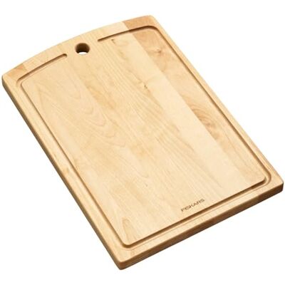 Fiskars Folken Tagliere con Scanalatura, 36 x 25 cm Legno di Betulla Certificato FSC, Fiskars Folken Tagliere con Scanalatura, 36 x 25 cm Legno di Betulla Certificato FSC,