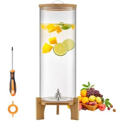 VEVOR Distributore di Bevande 13 L per Feste, Contenitore di Succhi in Vetro con Supporto in Legno con Rubinetto in Acciaio Inox, Distributore di Tè Freddo, Limonata per Ristoranti, Hotel e Feste VEVOR Distributore di Bevande 13 L per Feste, Contenitore di Succhi in Vetro con Supporto in Legno con Rubinetto in Acciaio Inox, Distributore di Tè Freddo, Limonata per Ristoranti, Hotel e Feste