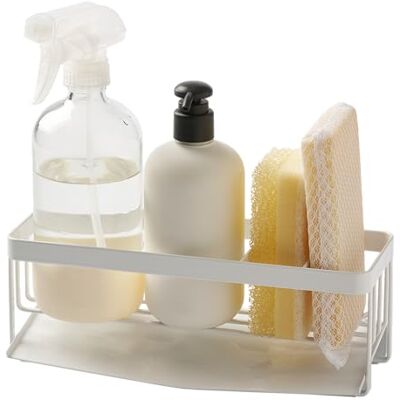YAMAZAKI 5016 TOWER Sponge & Bottle Holder with Drainer, white, Steel, 25 x 10 x 9.5 cm YAMAZAKI 5016 TOWER Sponge & Bottle Holder with Drainer, white, Steel, 25 x 10 x 9.5 cm