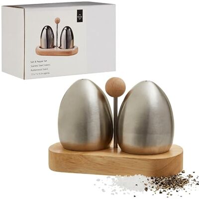 PREMIER Housewares Set Sale e Pepe, Legno di Gomma/Acciaio Inox PREMIER Housewares Set Sale e Pepe, Legno di Gomma/Acciaio Inox