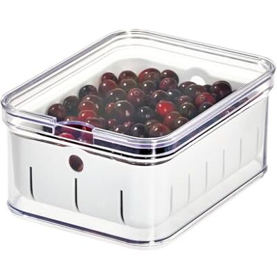 InterDesign iDesign Organizer Cucina con Rastrelliera per Frutta, Box Frigo in Plastica Priva di BPA, Contenitore Verdura e Alimenti, Trasparente, 21.1 cm x 16.1 cm x 9.9 cm InterDesign iDesign Organizer Cucina con Rastrelliera per Frutta, Box Frigo in Plastica Priva di BPA, Contenitore Verdura e Alimenti, Trasparente, 21.1 cm x 16.1 cm x 9.9 cm