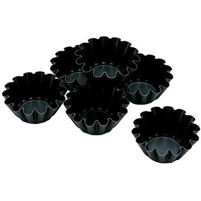 PIAZZA Confezione da 6 Pezzi Stampo Brioche Alto in Alluminio Antiaderente PIAZZA Confezione da 6 Pezzi Stampo Brioche Alto in Alluminio Antiaderente