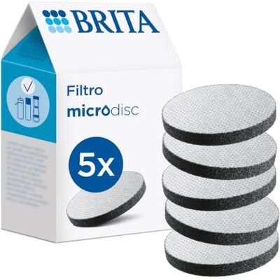 Brita MicroDisc filtri di ricambio per bottiglie filtranti, 5 pezzi Dischi filtranti di ricambio originali per modelli Active, Vital & bottiglia riduce PFAS, cloro, microimpurità e altro Brita MicroDisc filtri di ricambio per bottiglie filtranti, 5 pezzi Dischi filtranti di ricambio originali per modelli Active, Vital & bottiglia riduce PFAS, cloro, microimpurità e altro